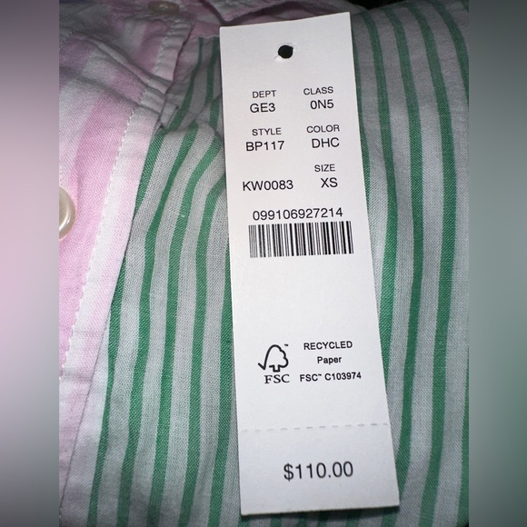 J. Crew Button-up Cotton Voile Beach Shirt in Cocktail Stripe - Picture 2 of 2